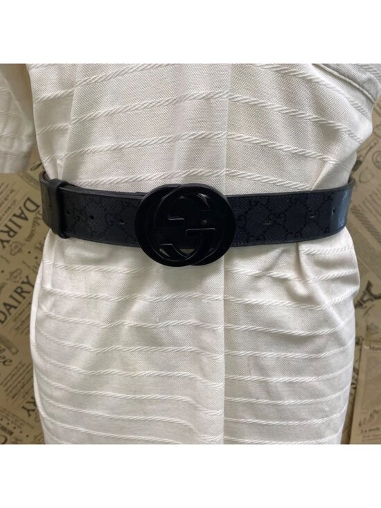 Gucci Leather Belt GG Marmont Supreme Black main image 11